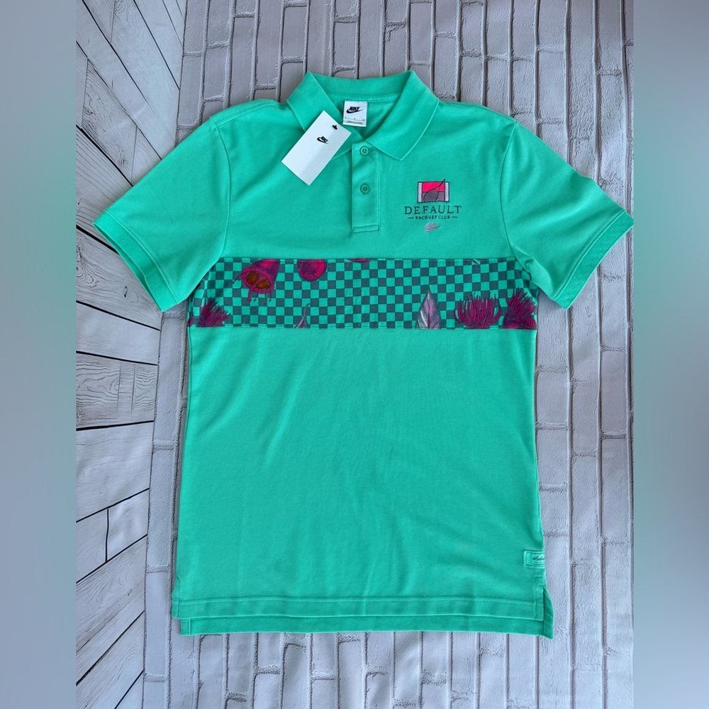 Men’s Nike Sportswear Default Racquet Club Tennis Floral Polo Shirt Size S
